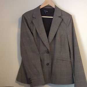 Chadwicks Plaid Notched Collar Blazer brown/pink